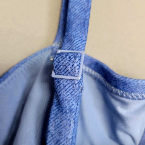Aerie Underwire Bikini Top Womens 34D Blue Denim Print Unlined New - Picture 6 of 14